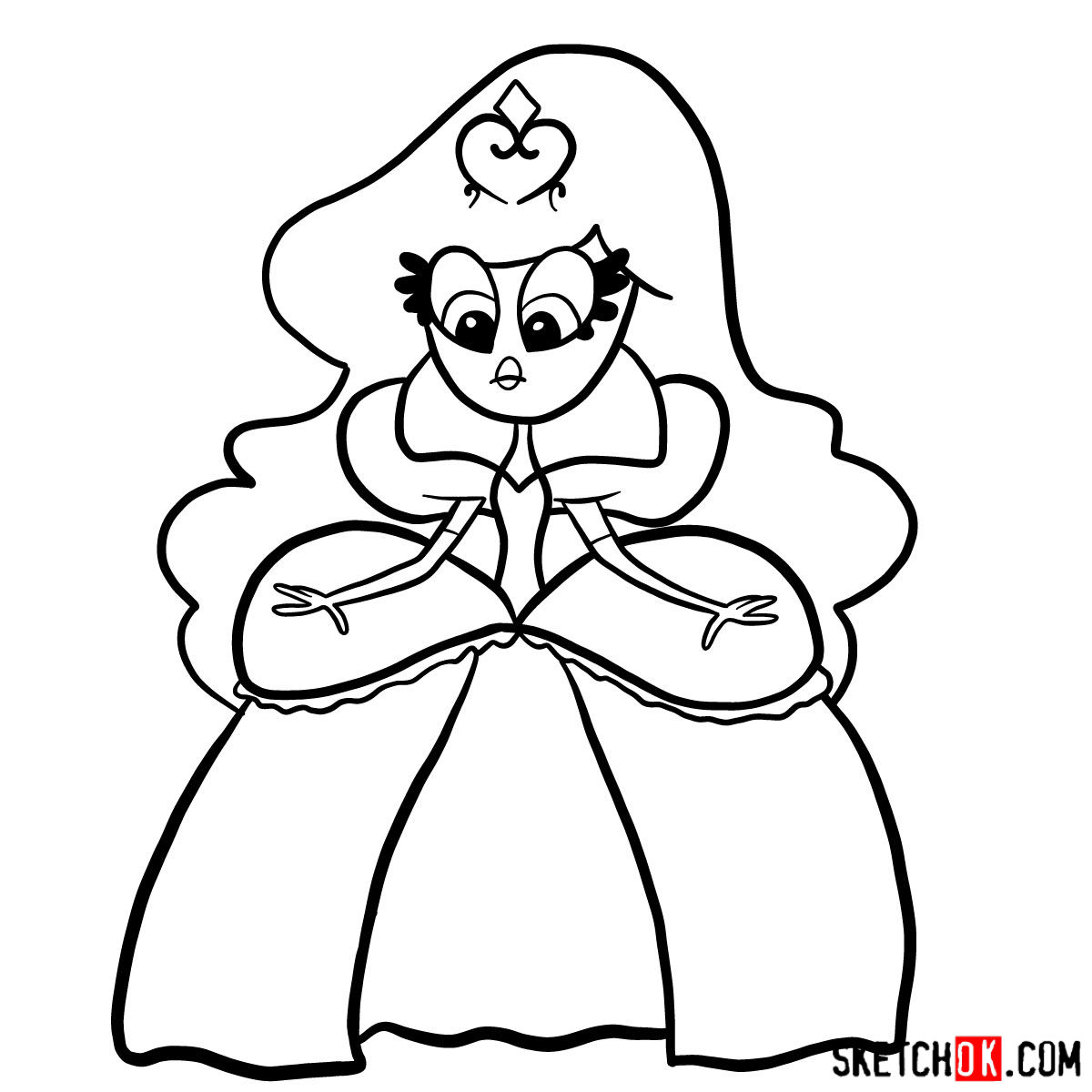 How to draw Princess Demurra - step 09