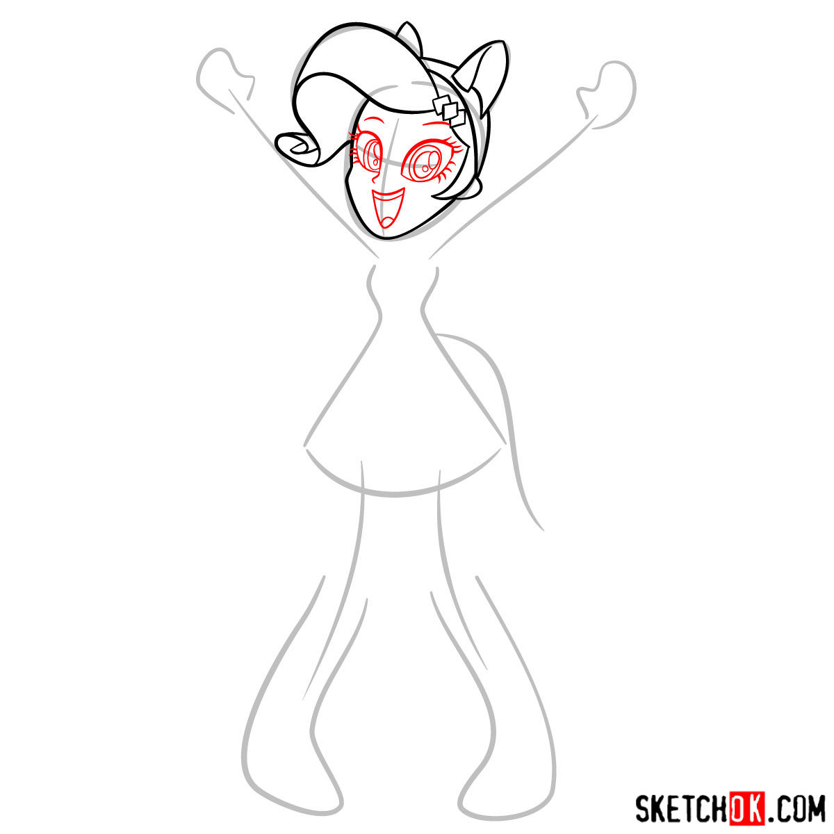 How to draw Rarity - Equestria Girls - step 05