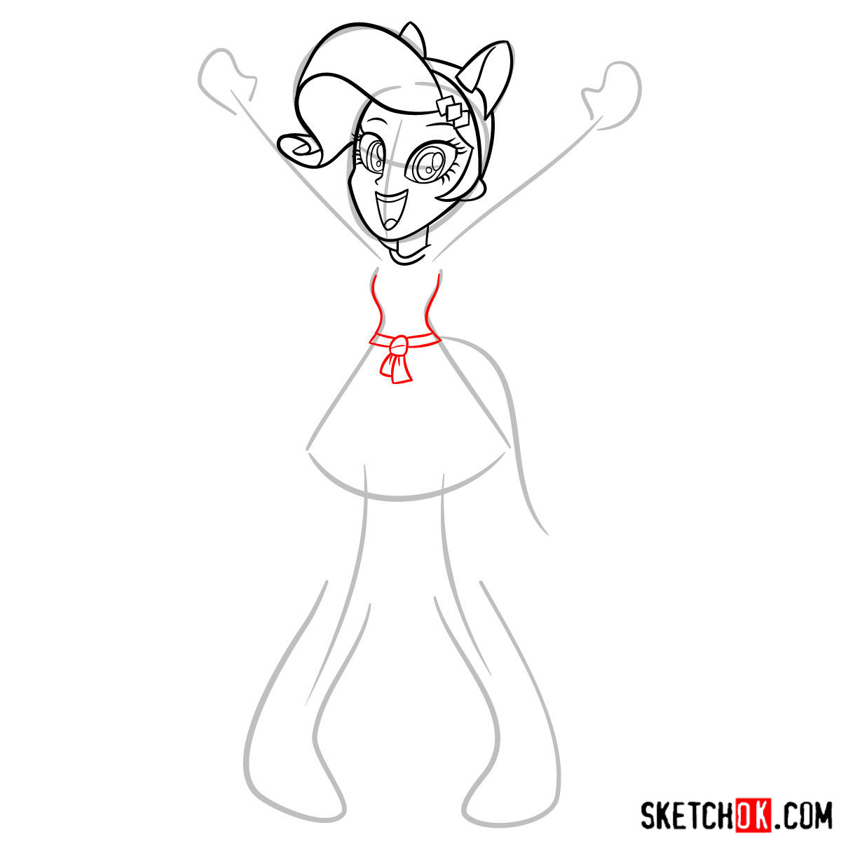 How to draw Rarity - Equestria Girls - step 07