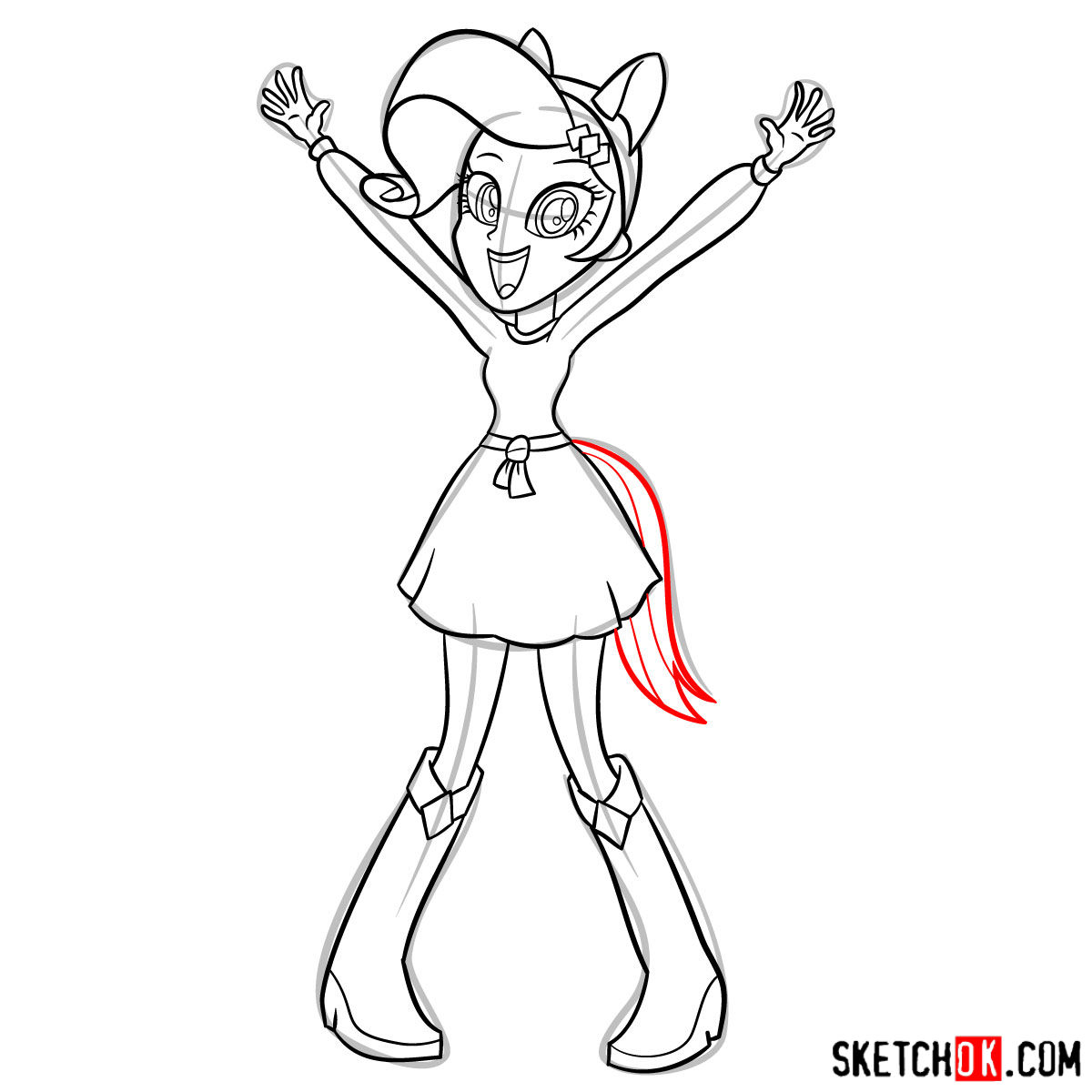 How to draw Rarity - Equestria Girls - step 13