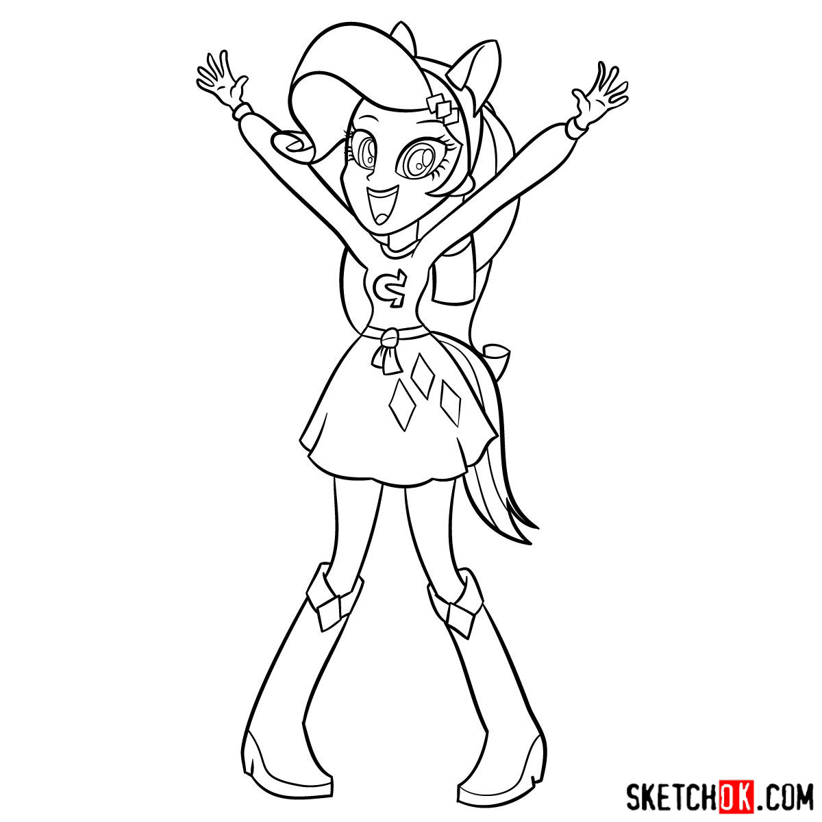 How to draw Rarity - Equestria Girls - step 16