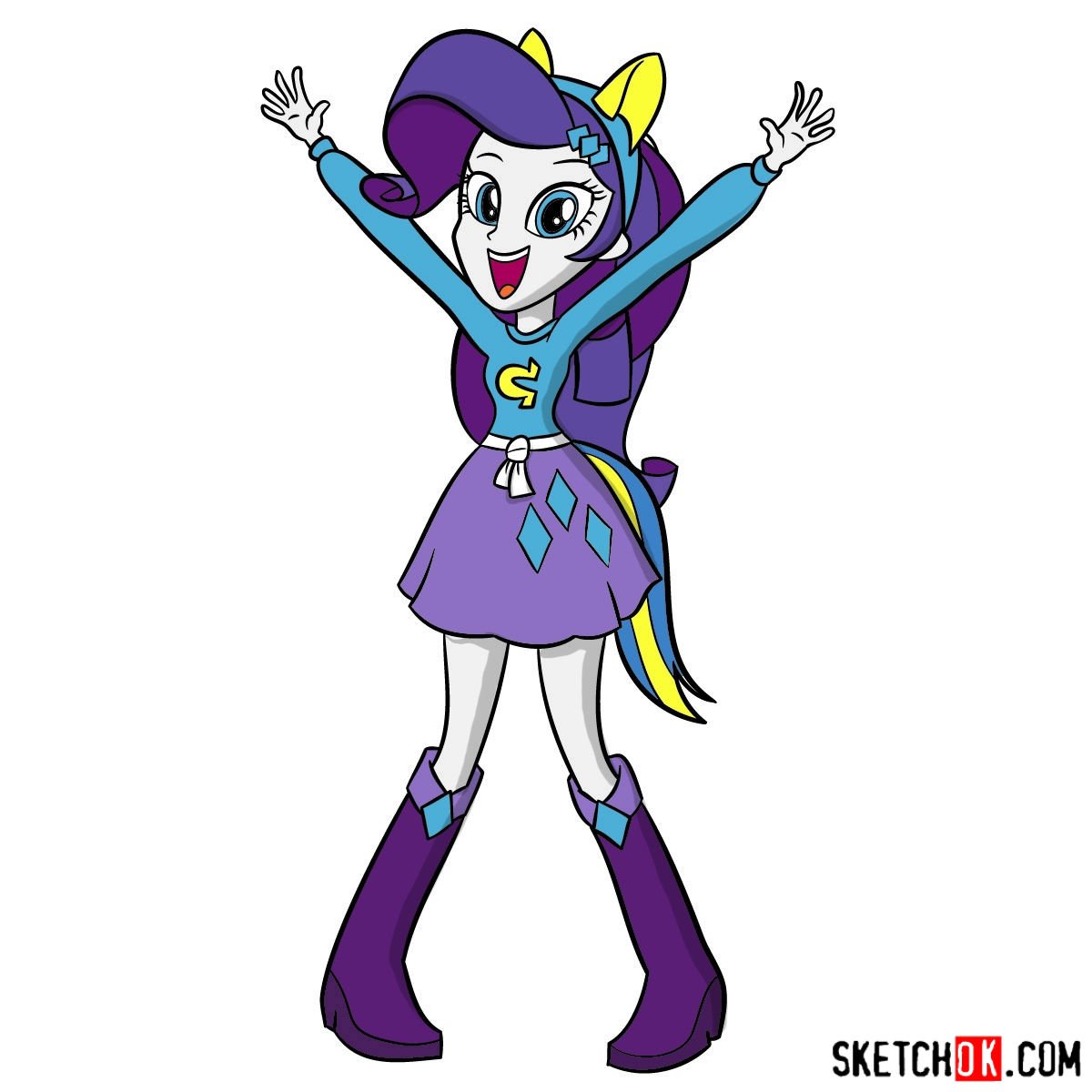 How to draw Rarity - Equestria Girls