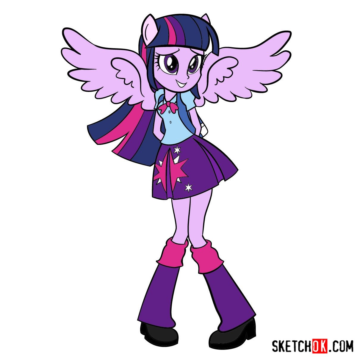 How to draw Twilight Sparkle - Equestria Girls