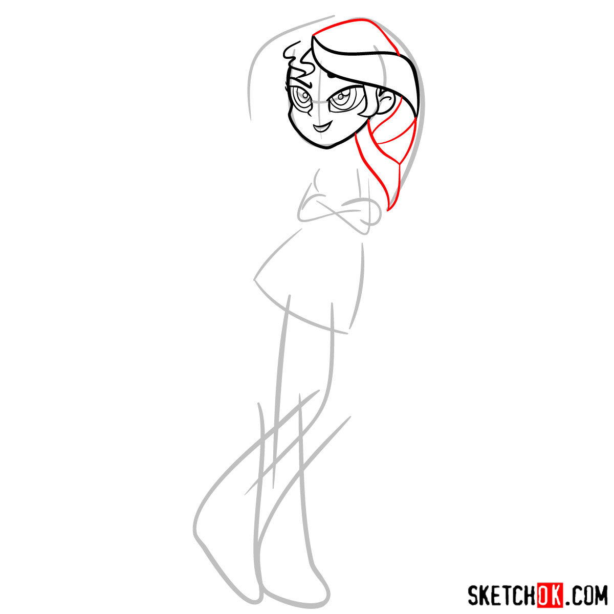 How to draw Sunset Shimmer - Equestria Girls - step 05