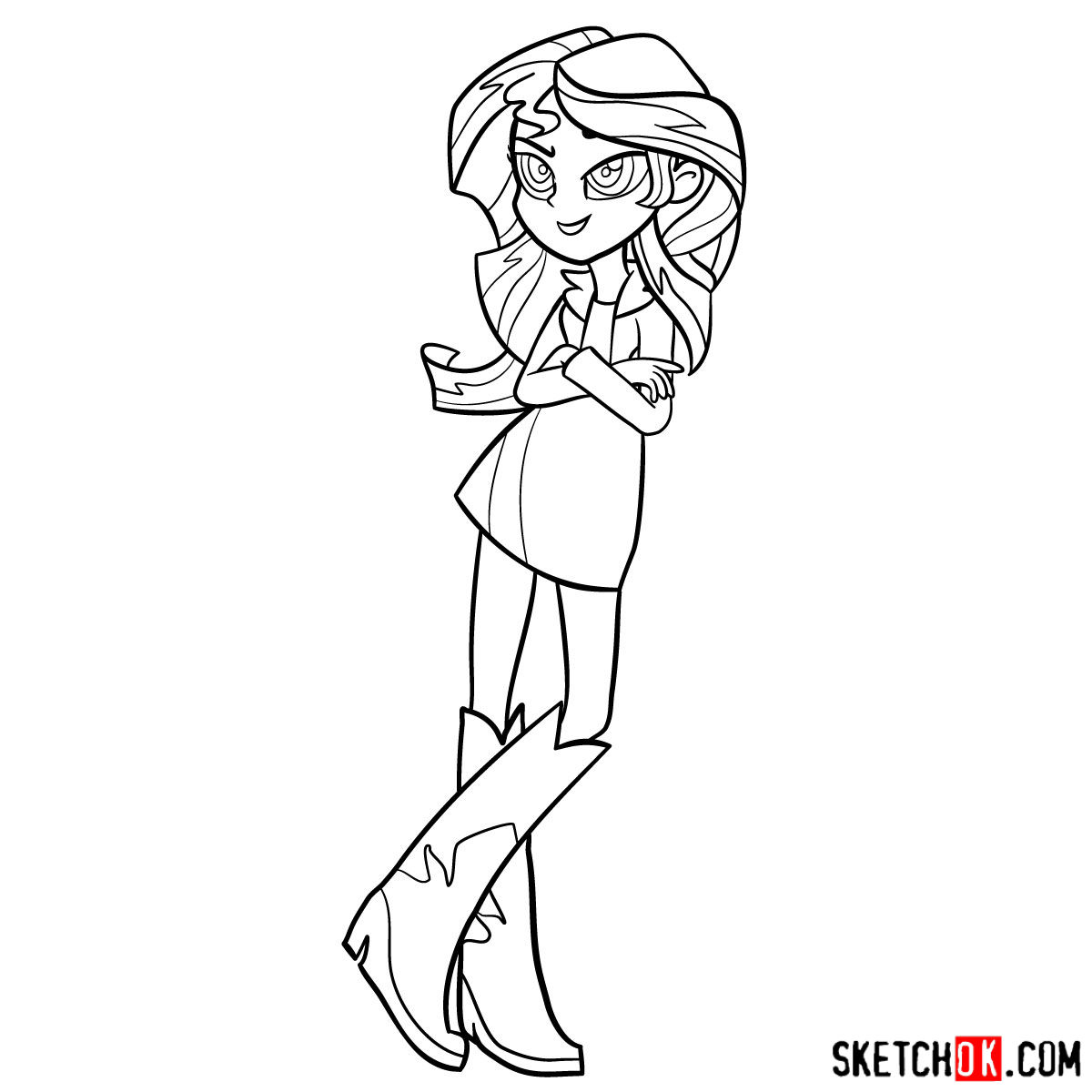 How to draw Sunset Shimmer - Equestria Girls - step 13