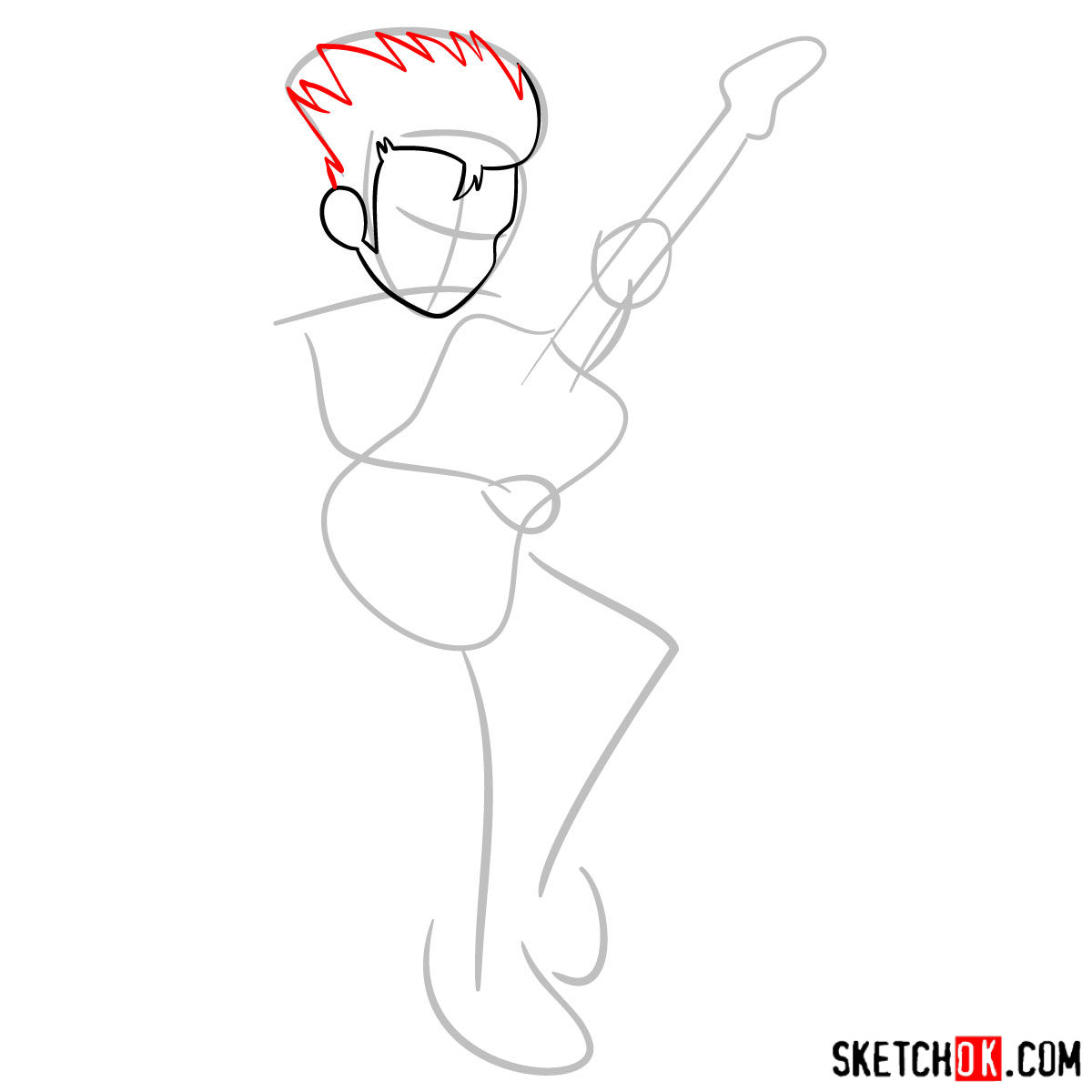 How to draw Flash Sentry - Equestria Girls - step 03