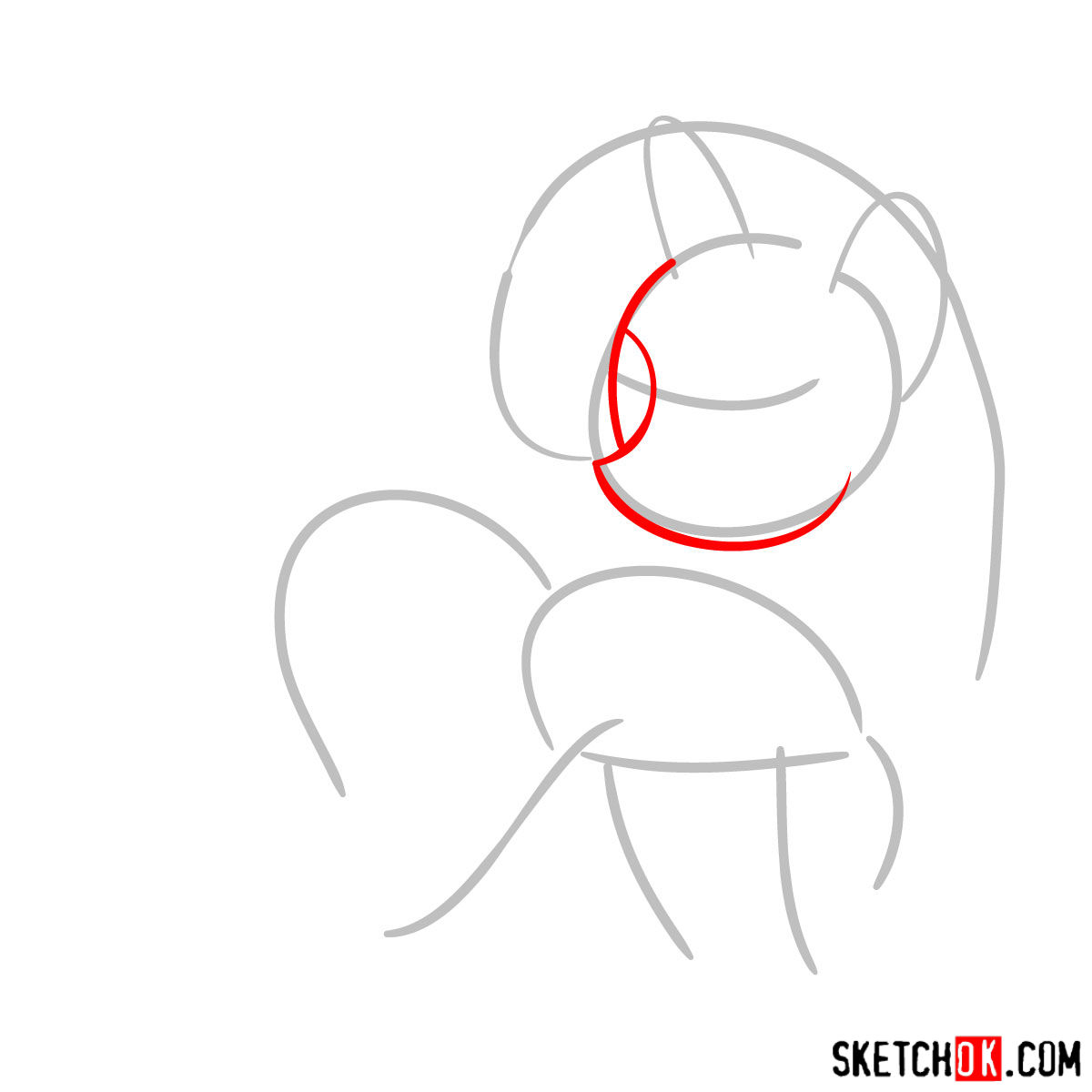 How to draw Rarity pony - step 02