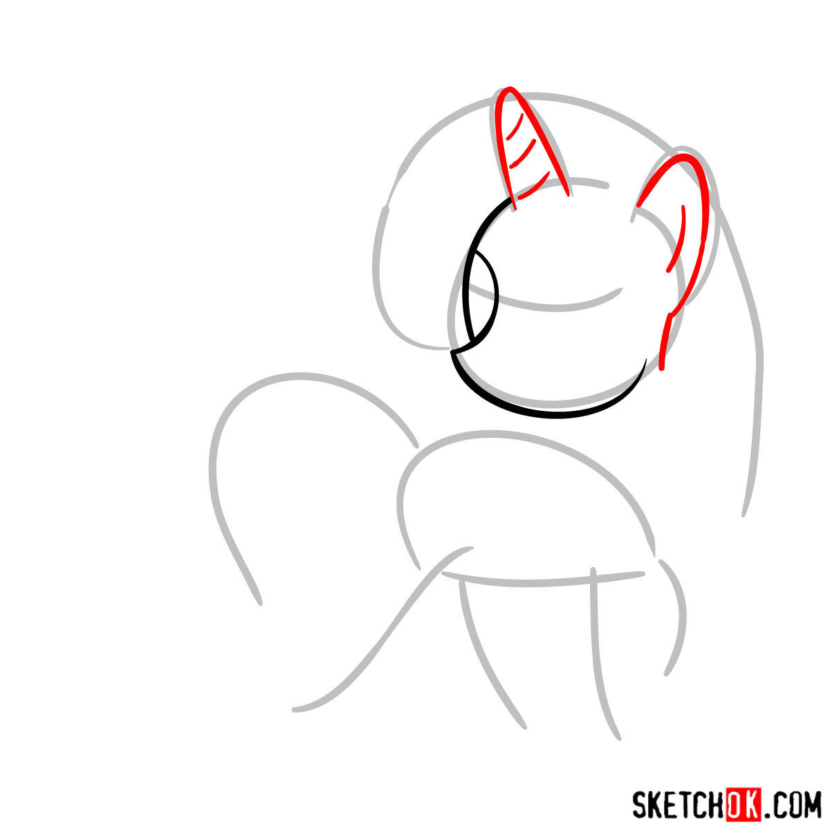 How to draw Rarity pony - step 03
