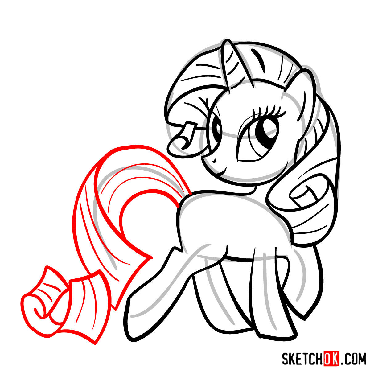 How to draw Rarity pony - step 10