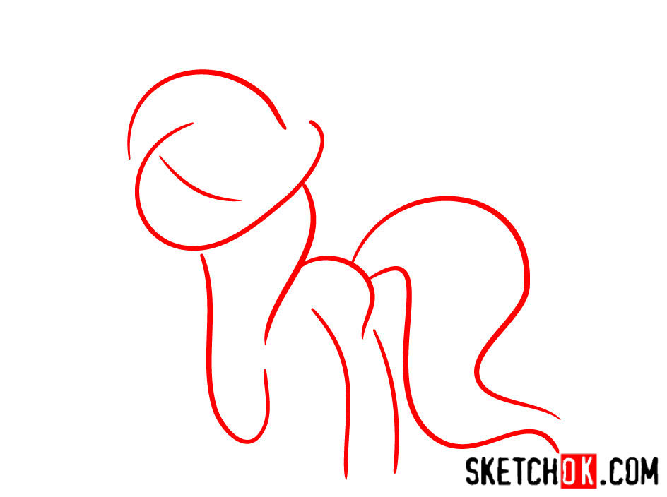 How to draw Apple Bloom pony - step 01