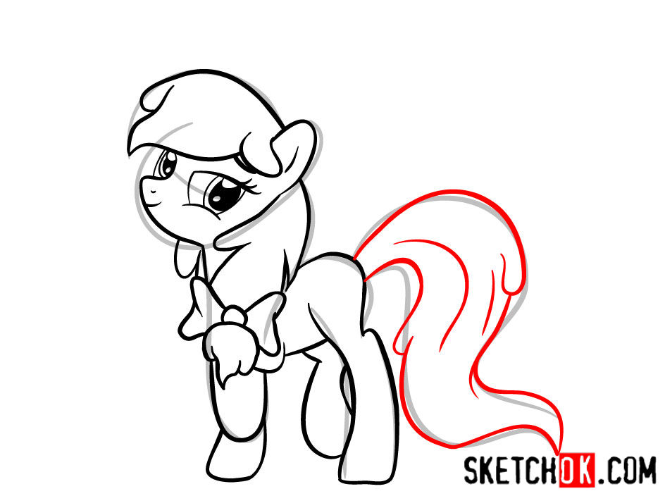 How to draw Apple Bloom pony - step 09