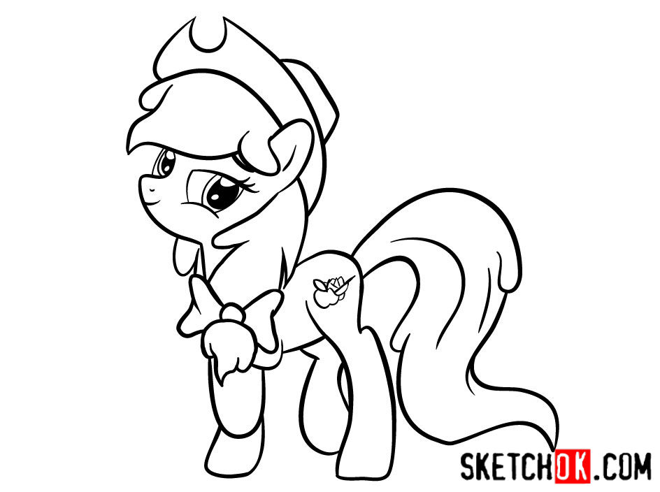How to draw Apple Bloom pony - step 11