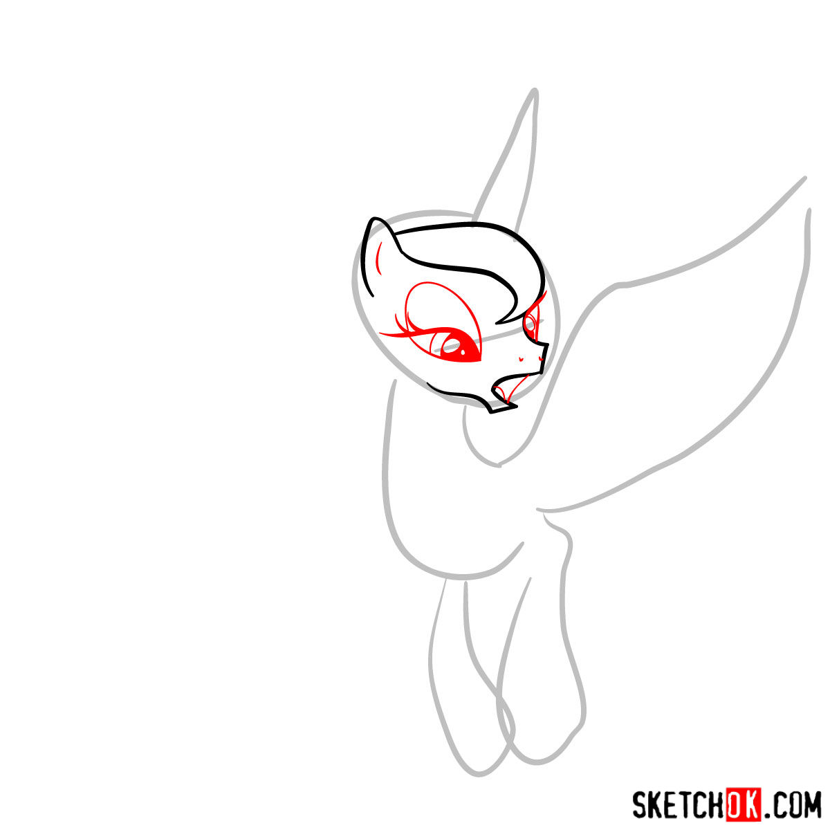 How to draw Princess Luna - step 03