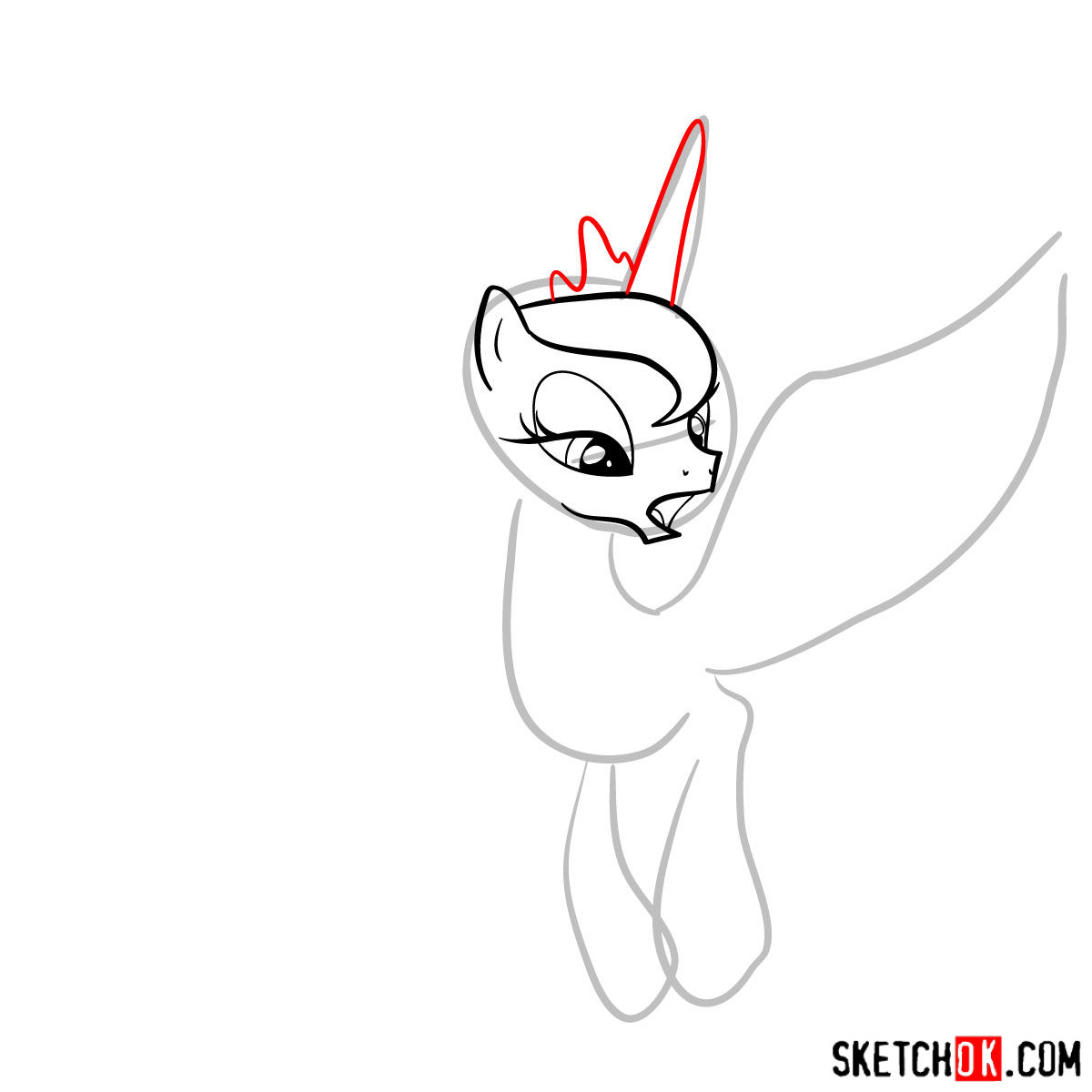 How to draw Princess Luna - step 04