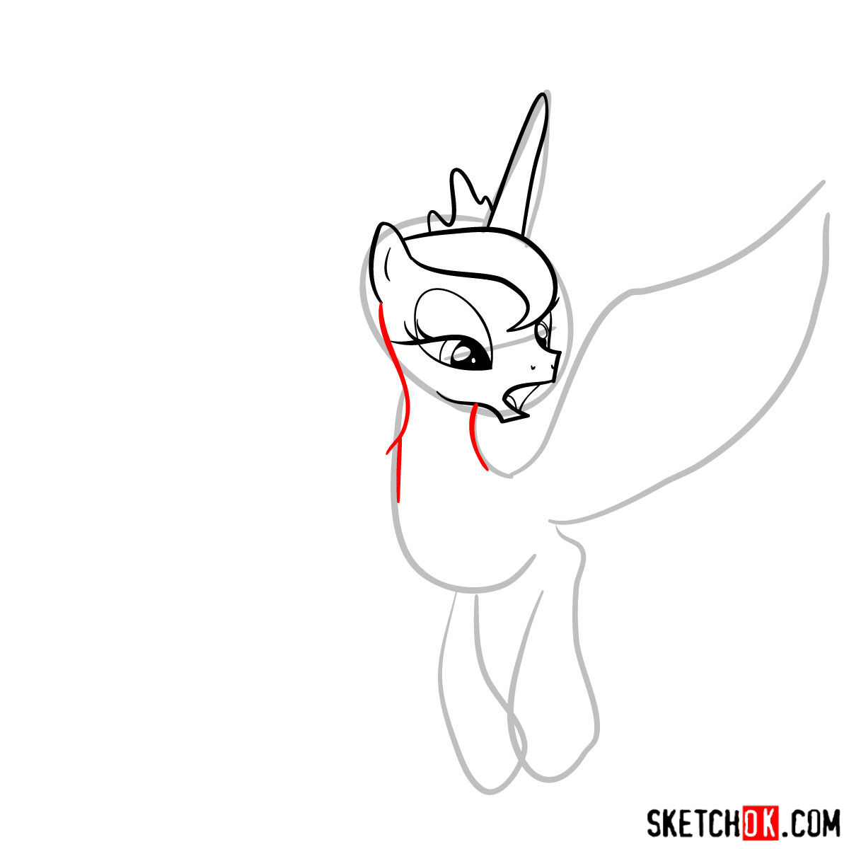 How to draw Princess Luna - step 05