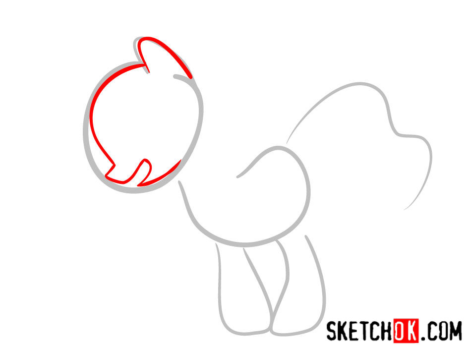 How to draw Pinkie Pie pony - step 02