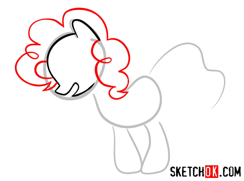 How to draw Pinkie Pie pony - step 03