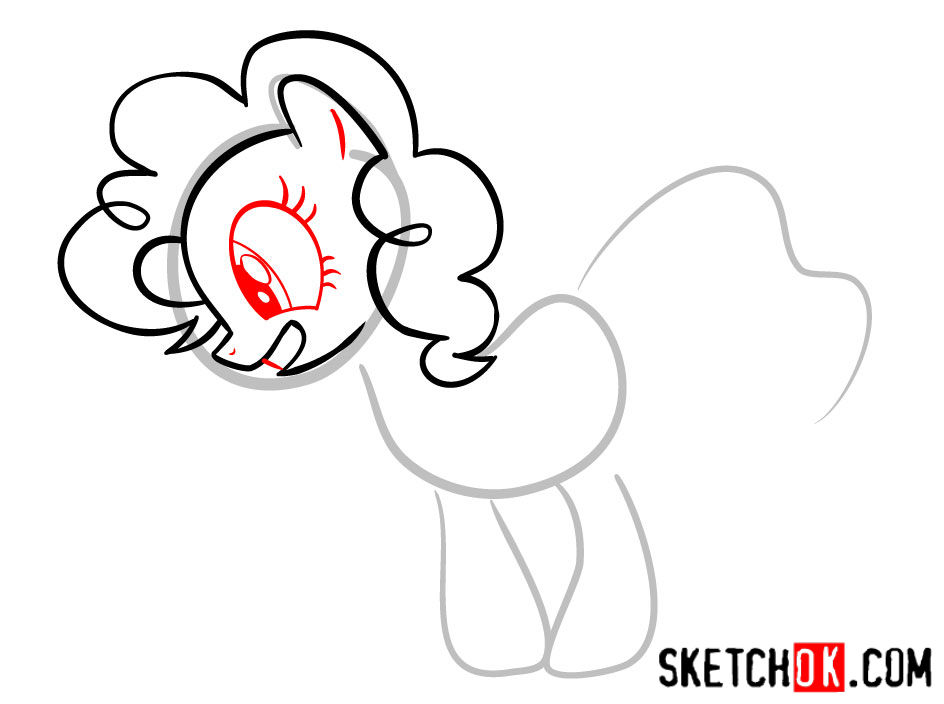 How to draw Pinkie Pie pony - step 04