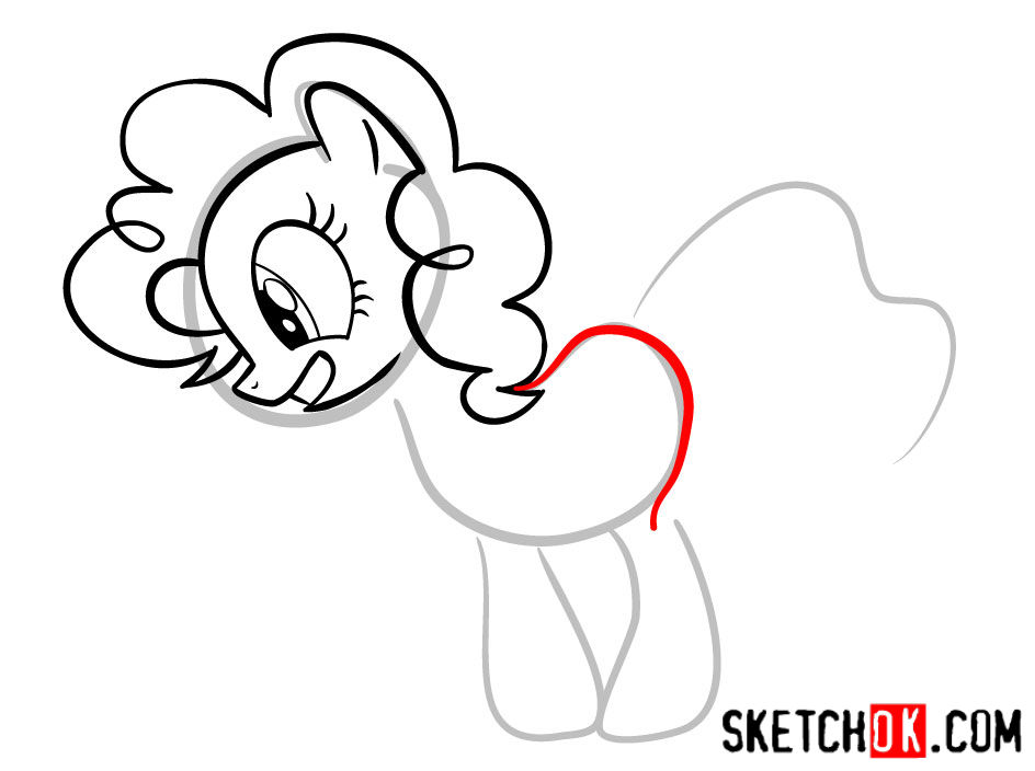 How to draw Pinkie Pie pony - step 05