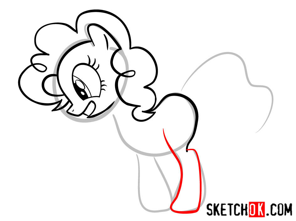 How to draw Pinkie Pie pony -  step 06