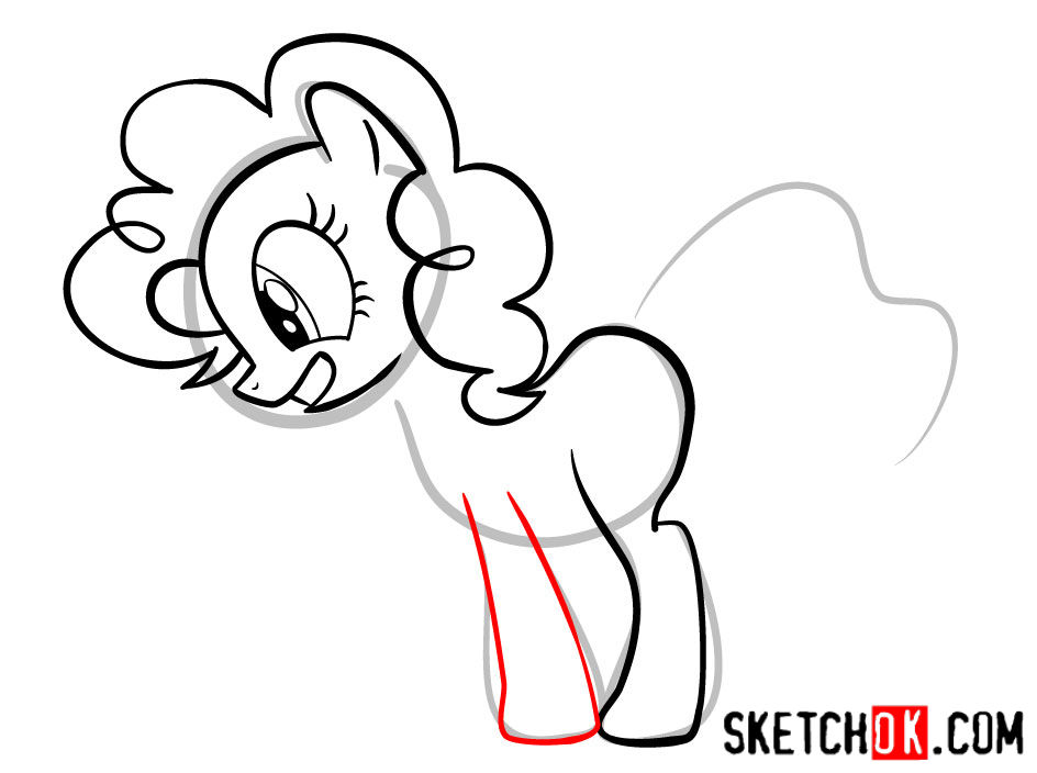 How to draw Pinkie Pie pony - step 07