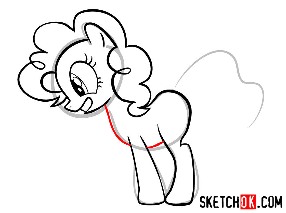 How to draw Pinkie Pie pony - step 08