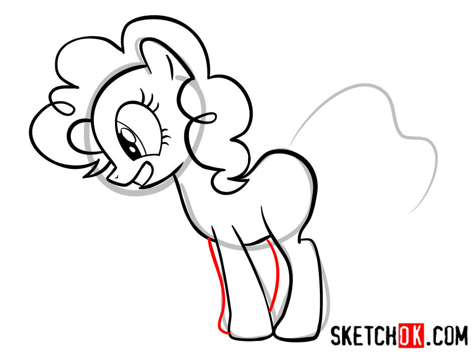 How to draw Pinkie Pie pony - step 09