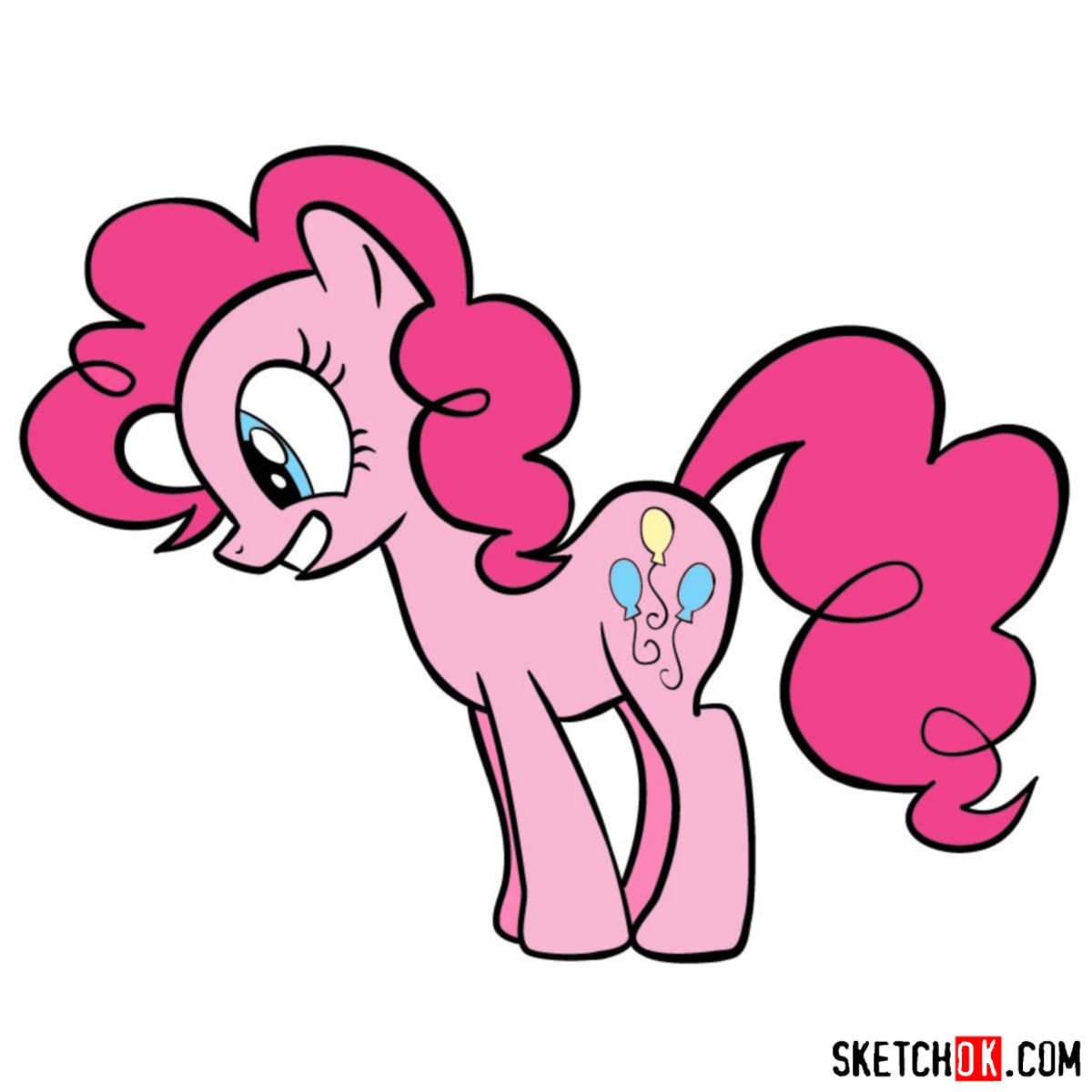 How To Draw Pinkie Pie Pony Mlp Sketchok Easy Drawing Guides