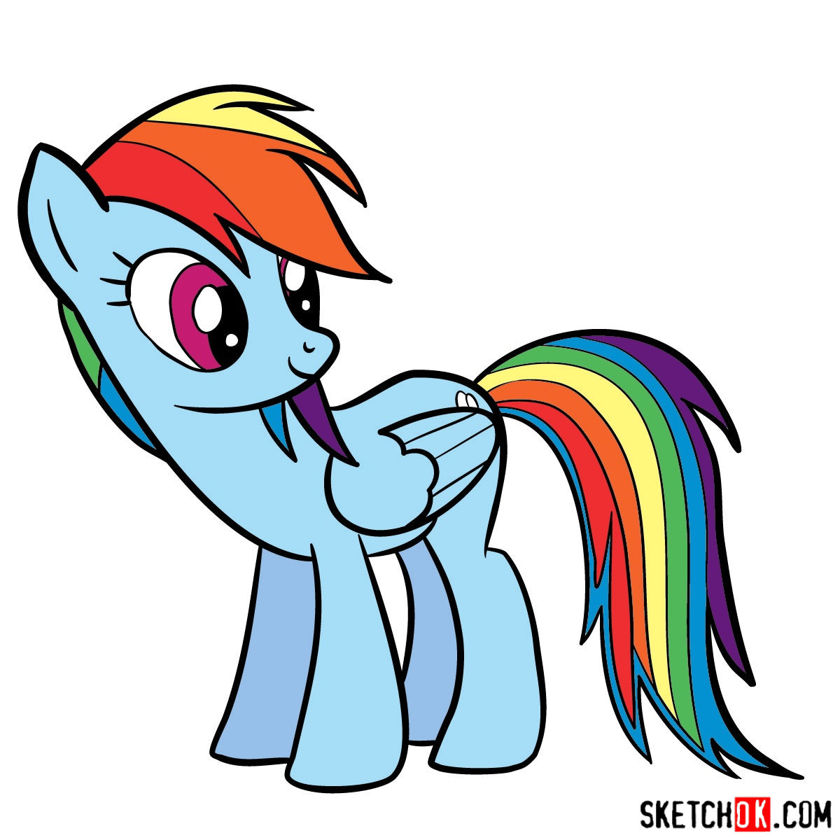 How to draw Rainbow Dash pony