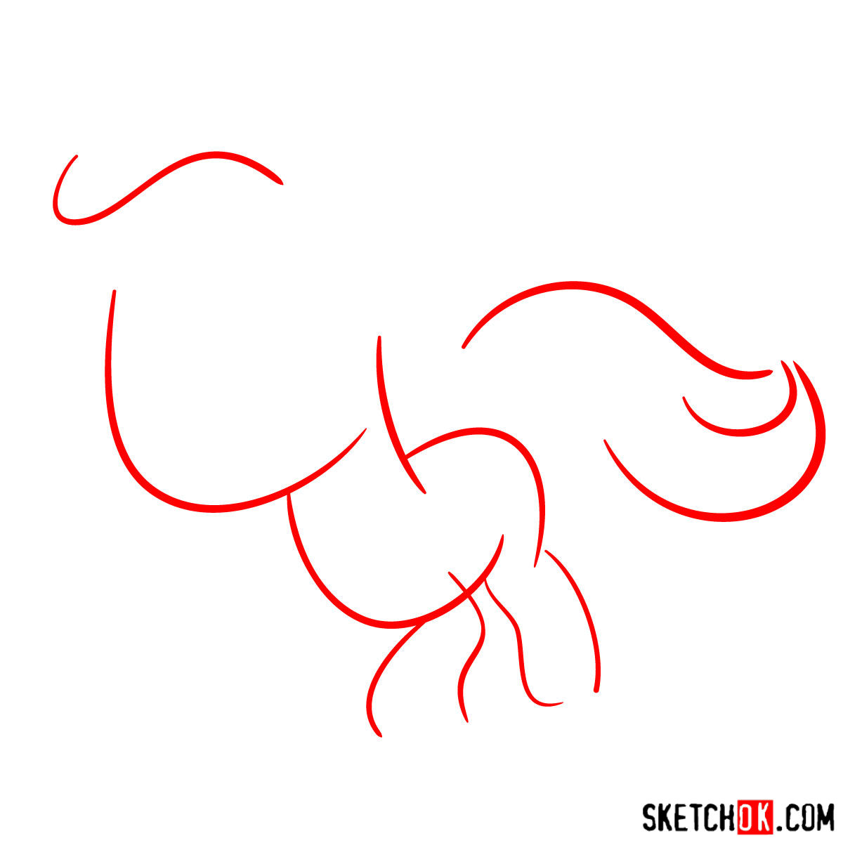 How to draw Scootaloo pony - step 01