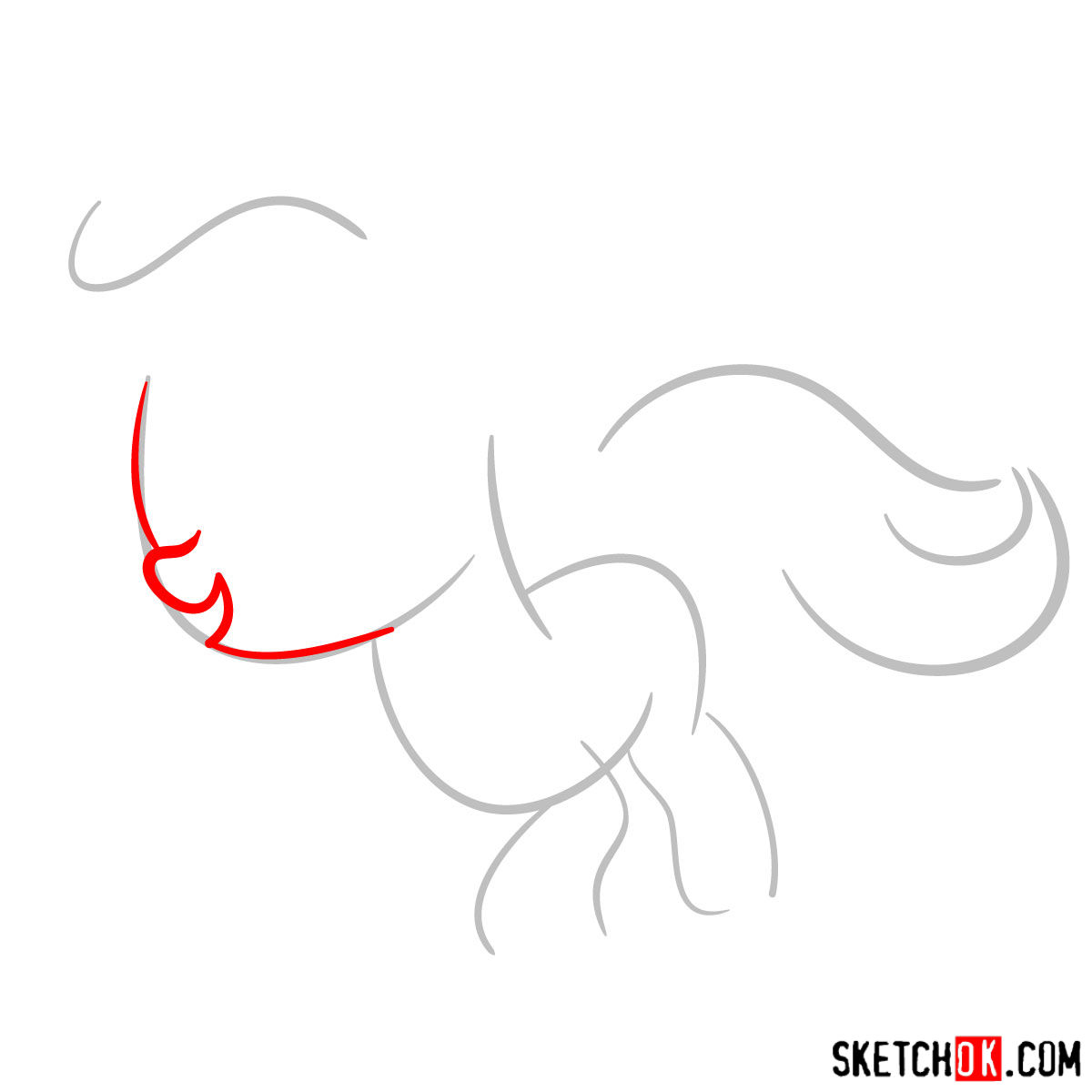How to draw Scootaloo pony - step 02
