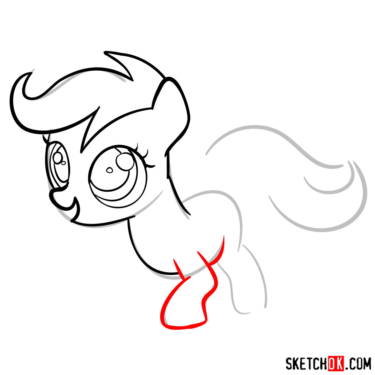 How to draw Scootaloo pony -  step 06