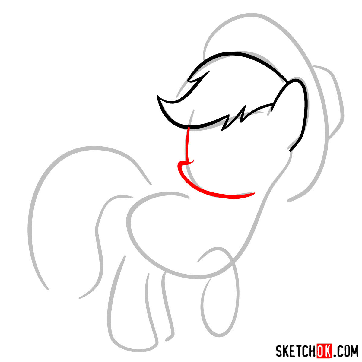 How to draw Applejack pony - step 03