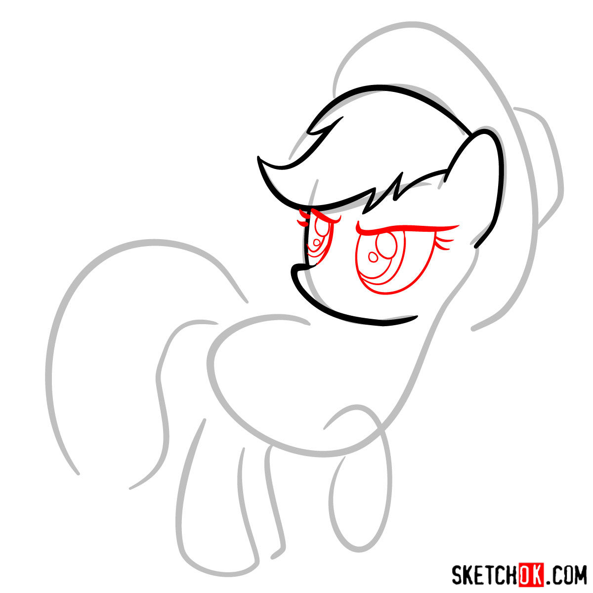 How to draw Applejack pony - step 04