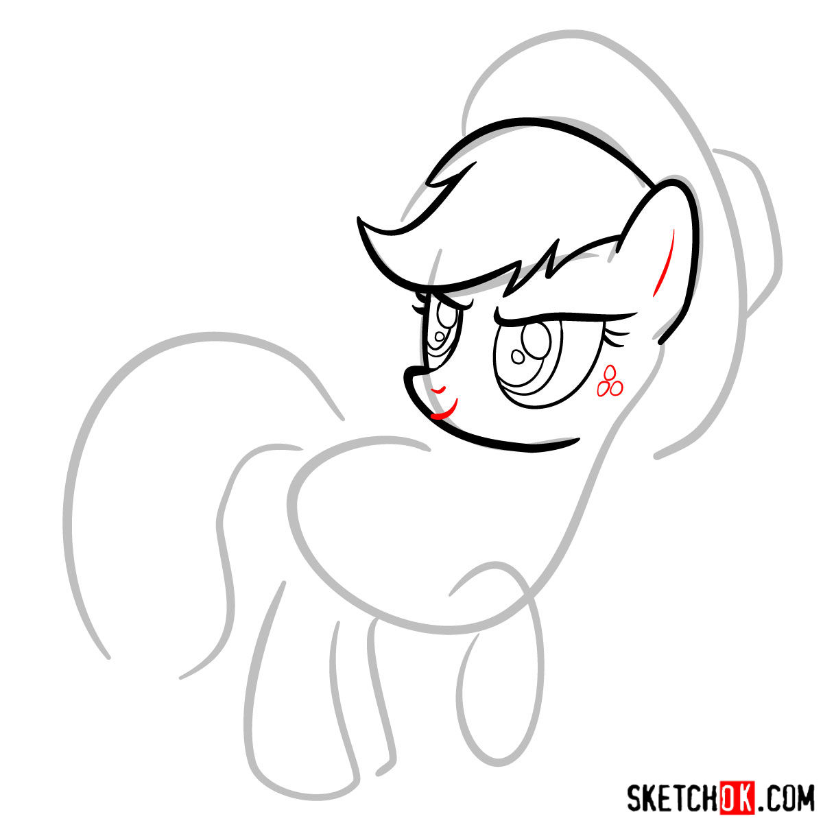 How to draw Applejack pony - step 05