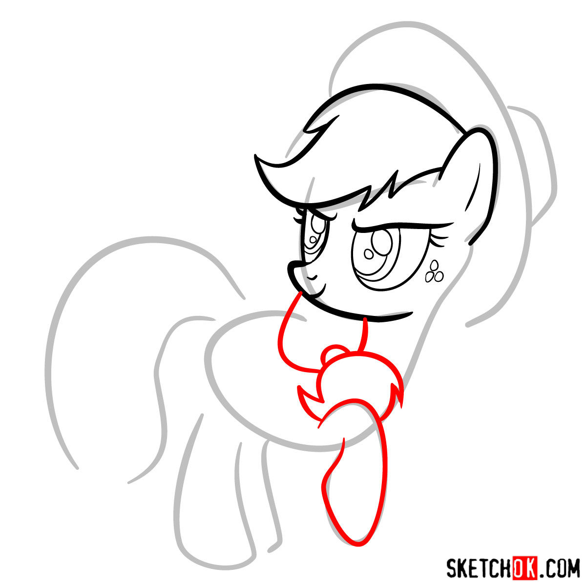 How to draw Applejack pony -  step 06