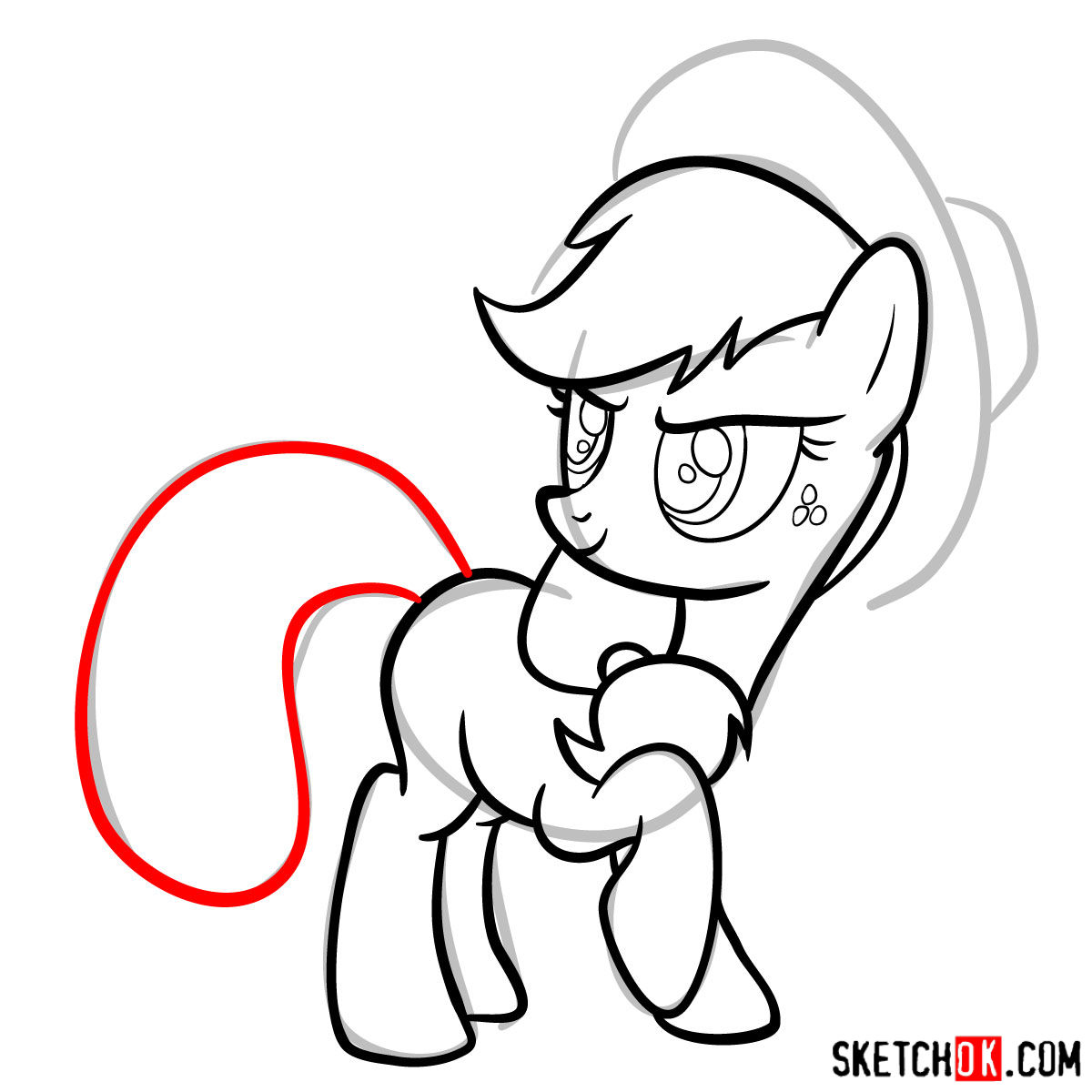 How to draw Applejack pony - step 11
