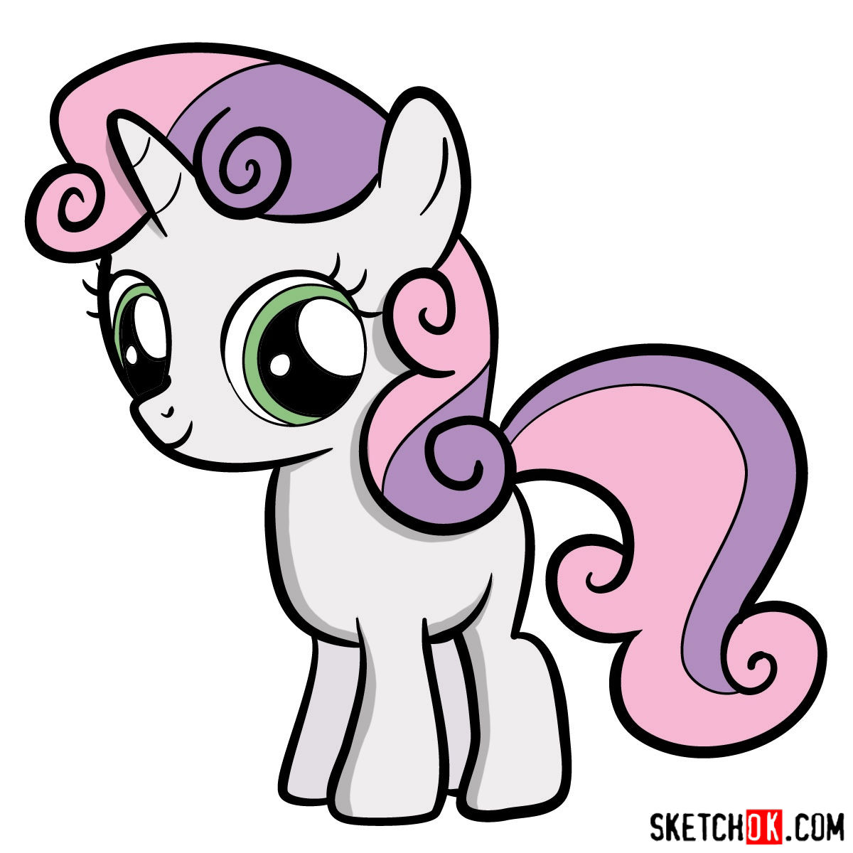 How to draw Sweetie Belle unicorn pony