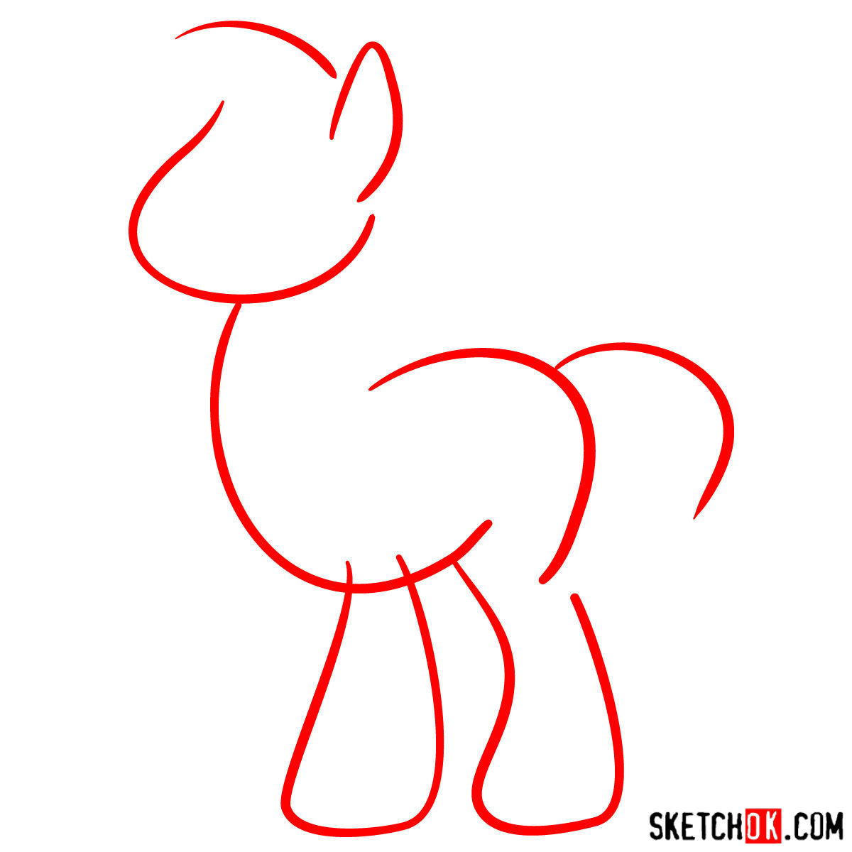 How to draw Big McIntosh pony - step 01