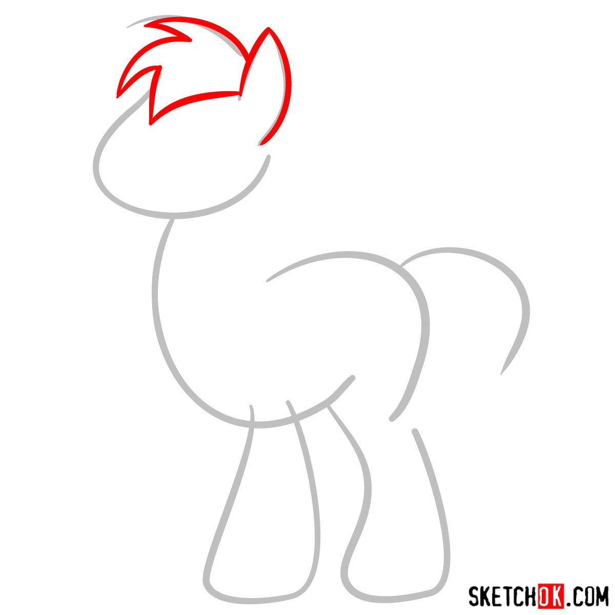 How to draw Big McIntosh pony - step 02