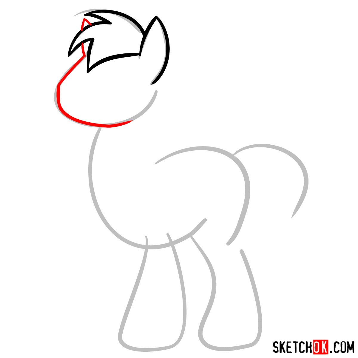 How to draw Big MacIntosh pony - step 03