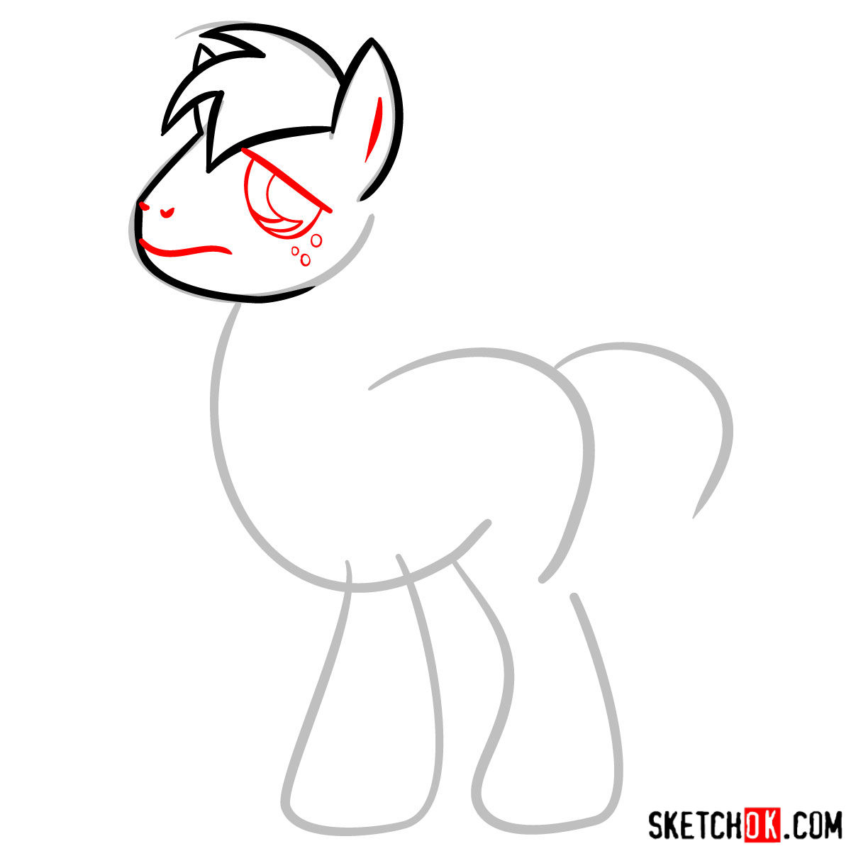 How to draw Big McIntosh pony - step 04