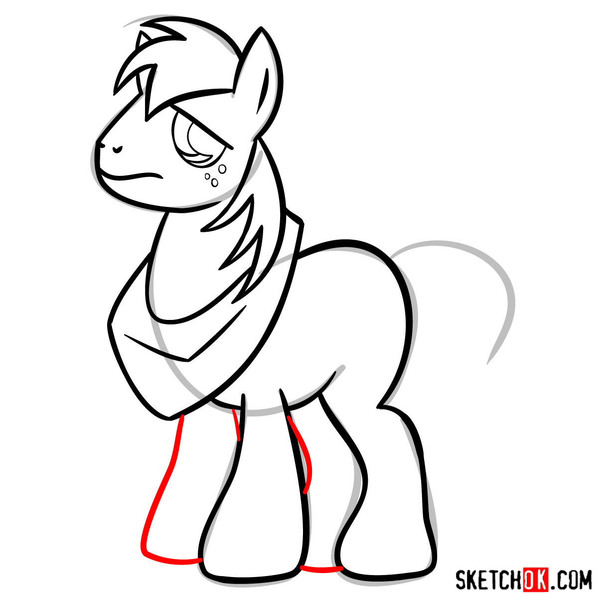 How to draw Big McIntosh pony - step 09