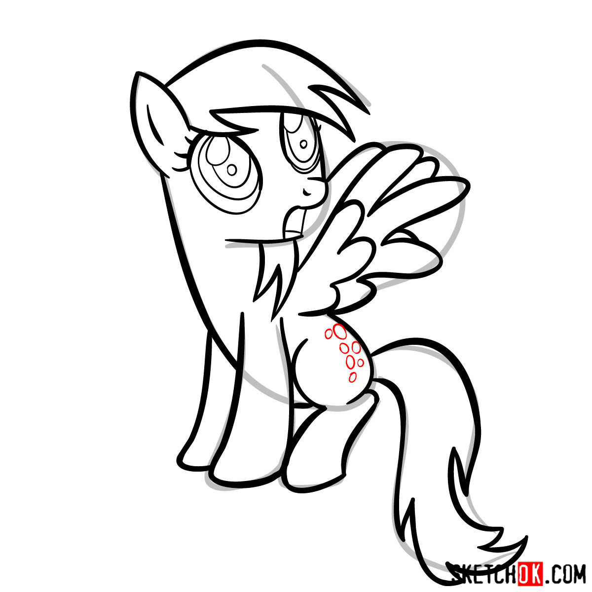 How to draw Derpy Hooves pegasus pony - step 10