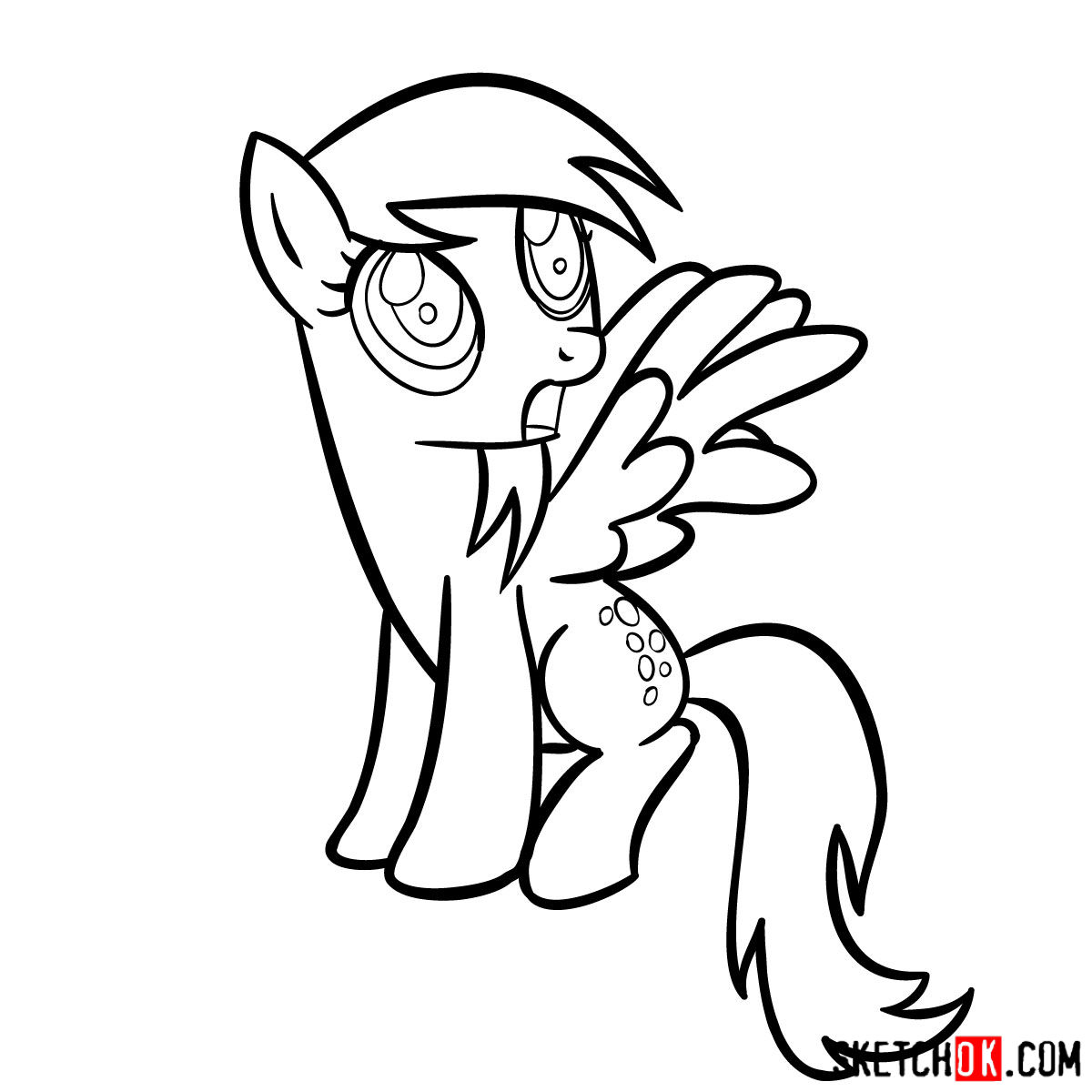 How to draw Derpy Hooves pegasus pony - step 11