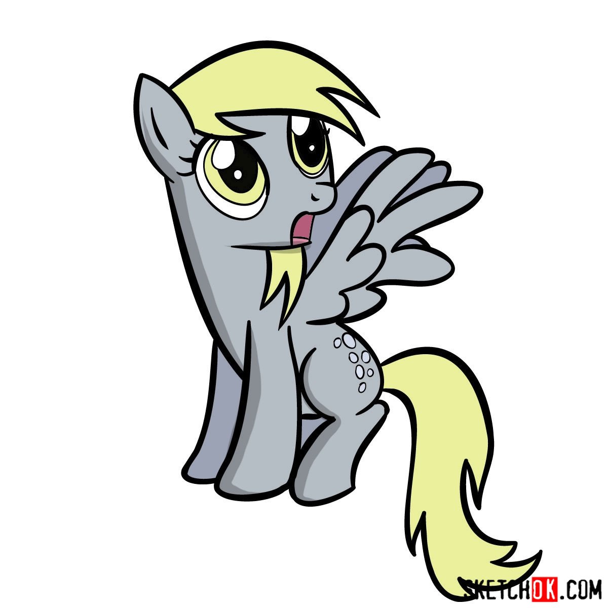 How to draw Derpy Hooves pegasus pony