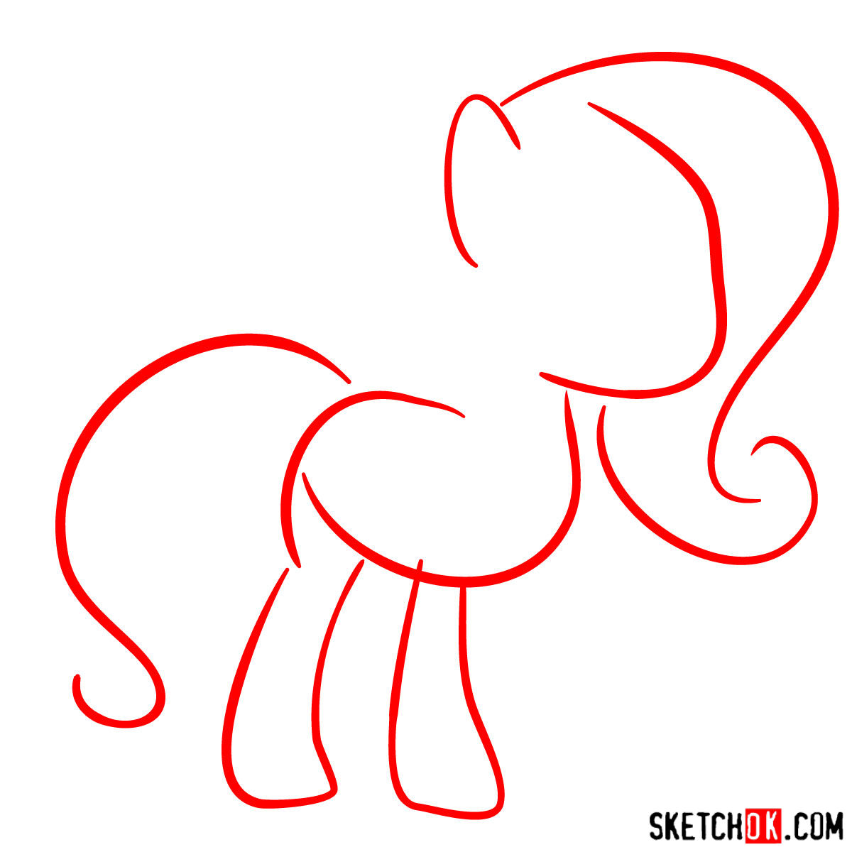 How to draw Fluttershy pegasus pony - step 01