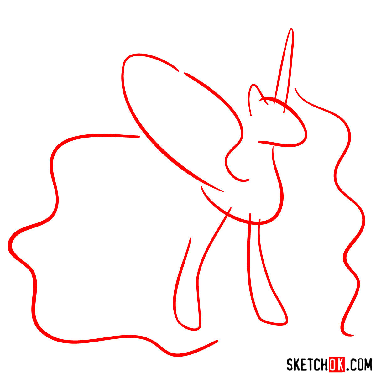 How to draw Princess Celestia - step 01