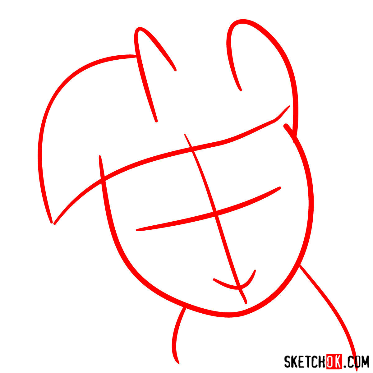 How to draw Twilight Sparkle face - step 01
