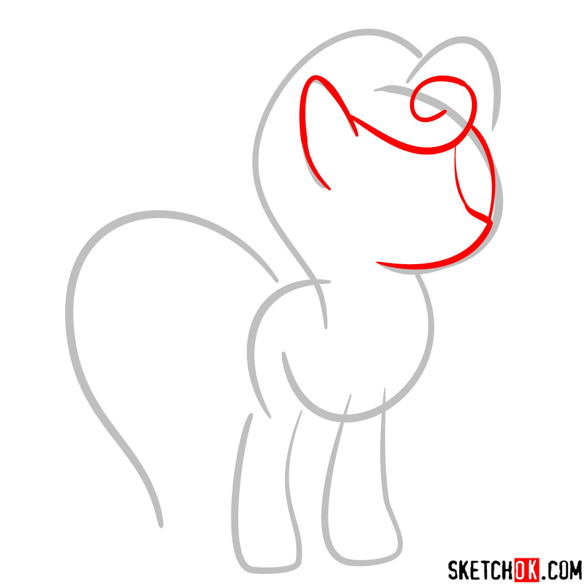 How to draw Carrot Top pony - step 02